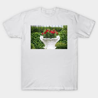 White Marble Floral Planter T-Shirt